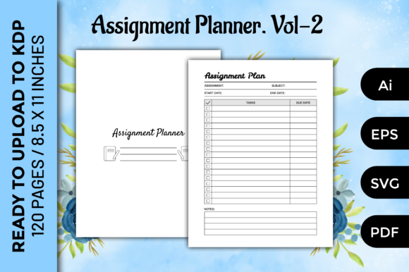 Assignment Planner - KDP Interiors Vol-2: Streamlining Student Organization and Publishing