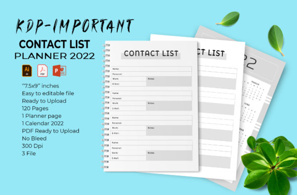 Contact List Planner KDP Interiors Guide