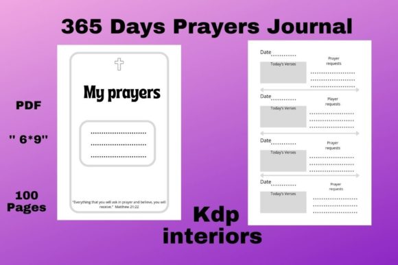 KDP Interiors: 365 Days Prayers Journal Guide