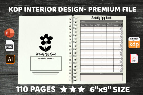 KDP Interiors Daily Activity Planner: Editable Log Template