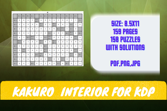KDP Interiors Kakuro Puzzle Book: Ready-Made Files