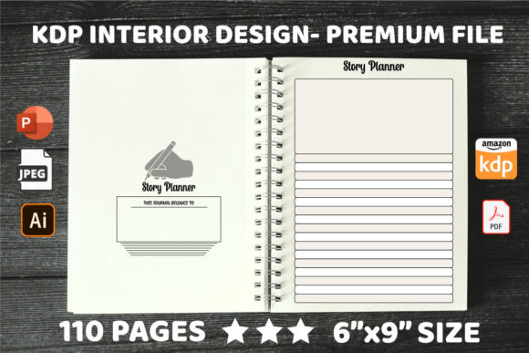 KDP Interiors Story Planner: Editable Log Book Template