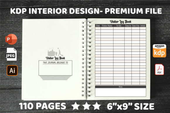 KDP Interiors Visitors Log Book: Organize & Track