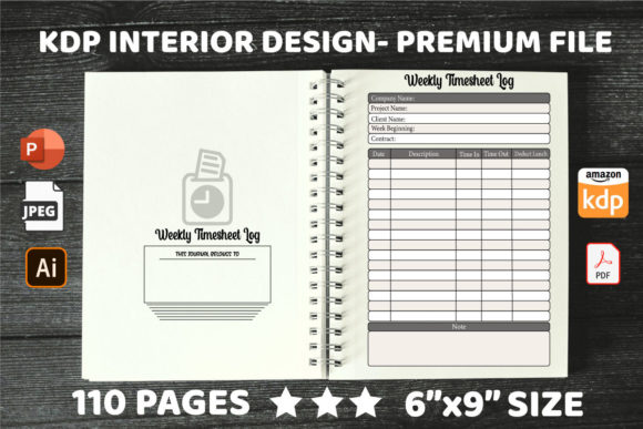 KDP Interiors Weekly Time Sheet Log Book Guide