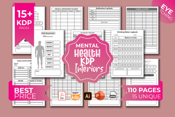 Mental Health Planner KDP Interiors: Practical Applications for Publishers and Personal Use