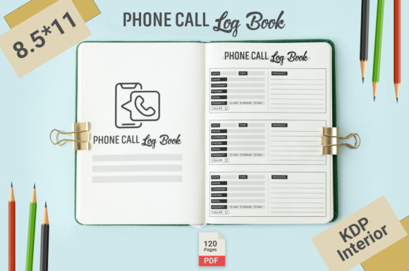 Phone Call Log Book KDP Interiors