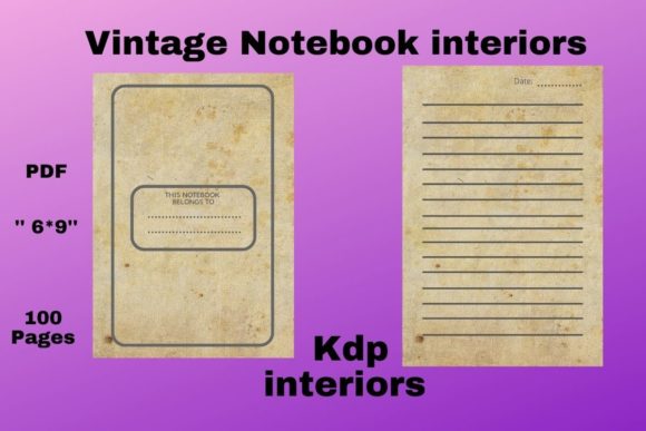 Vintage Notebook KDP Interiors: Retro Design Assets